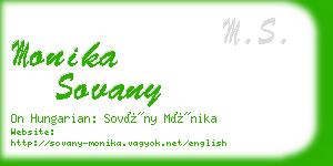 monika sovany business card